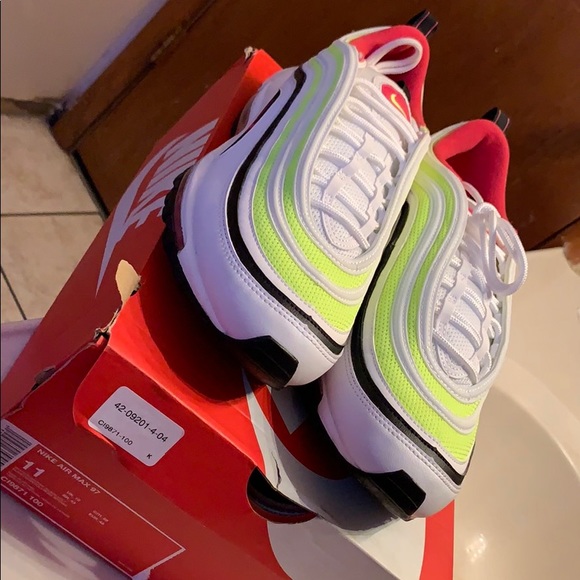 air max 97 white and neon green